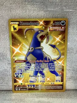Pokemon Battle Styles Houndoom Single Strike Full Art Gold Secret Rare 179/163 - Image 1
