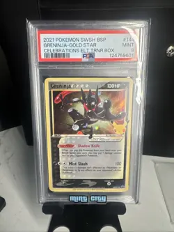 2021 POKEMON SWSH BLACK STAR PROMO #144 GRENINJA-GOLD STAR CELEBRATIONS - Image 1