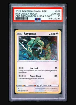 Pokemon Rayquaza Swsh 029 Exclusive Premium Collection Cosmo Blister PSA 10 Mint - Image 1