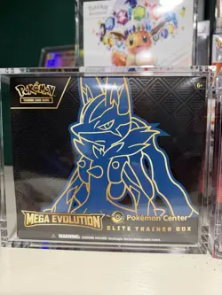 Pokemon Mega Evolution Lucario Pokemon Center ETB Elite Trainer Box W/ Acrylic - Image 1