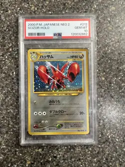 Pokemon Japanese Neo 2 Scizor Holo #212 PSA 10 - Image 1