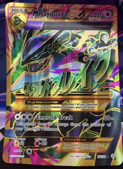 Jumbo Pokemon M Rayquaza EX Full Art Holo Ultra Rare 98/98 XY Ancient Origins - Image 1