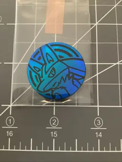 Pokemon TCG Collectible Coin - LUCARIO, Blue Holo - Image 1