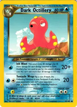 Pokemon TCG Dark Octillery 62/105 Neo Destiny Unlimited DMG - Image 1