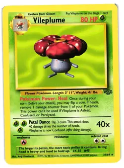 Pokemon TCG Vileplume 31/64 Rare Jungle Unlimited LP - Image 1