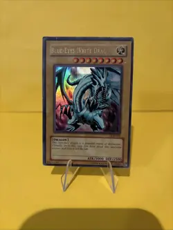 YUGIOH BLUE-EYES WHITE DRAGON ULTRA RARE LOB-001 - read desc - Image 1