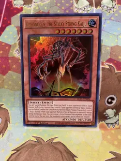 Yu-Gi-Oh! TCG Kumongous, the Sticky String Kaiju BLC1-EN034 Ultra Rare Gold Mint - Image 1