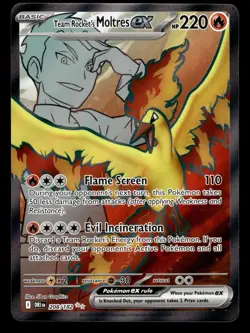 Team Rocket's Moltres ex 208/182 Ultra Rare Destined Rivals Pokemon Card - Image 2