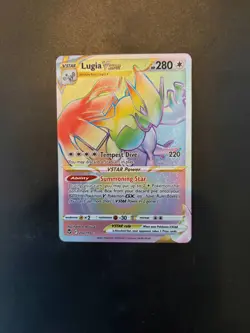 Pokemon Card Lugia VSTAR 202/195 Silver Tempest Rainbow Secret Rare NM - Image 1