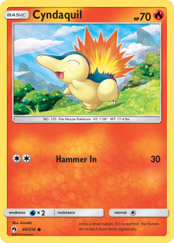 Cyndaquil 40/214 Common | Lost Thunder | Pokemon Card - Image 1