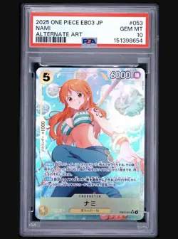 One Piece Card Game Nami EB03-053 Alternate Art Foil JP PSA 10 6000 Power - Image 1