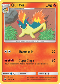 Quilava 41/214 Uncommon | Lost Thunder | Pokemon Card - Image 1