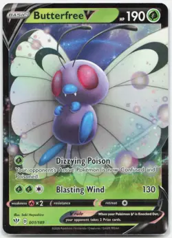 Butterfree V 001/189 Holo V Rare Darkness Ablaze Pokemon Near Mint - Image 1