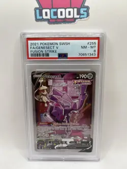 2021 POKEMON SWORD & SHIELD FUSION STRIKE #255 FULL ART/GENESECT V PSA 8 NM - Image 1