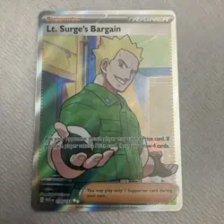 Pokemon TCG Lt. Surge's Bargain Full Art Holo Rare 170/132 Mega Evolutions M/NM - Image 1
