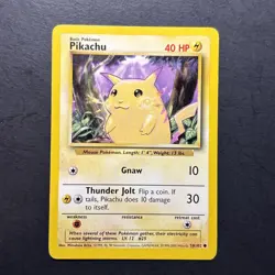 Pokemon Pikachu 58/102 Base Set UK 4th Print 1999-2000 MP - Image 1