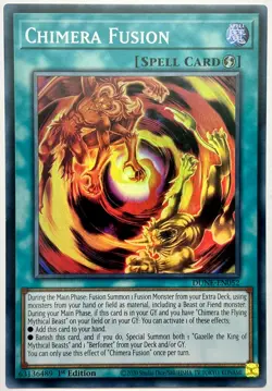 DUNE-EN052 Chimera Fusion - Super Rare 1st Edition Near Mint YuGiOh Card - Image 1