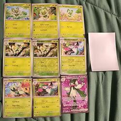 Nintendo Pokemon TCG Sprigatito+Floragato+Meowscarada 9-Card Lot Holo - Image 1