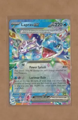 Pokemon Stellar Crown Lapras ex 032/142 Halo NM - Image 1