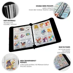 9 Pocket 900 Cards Pocket Binder Game Sport Trading Cards Storage Album Folder⭐ - Image 4