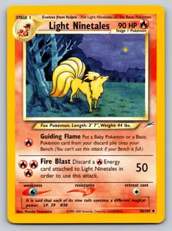 1995-2000 Light Ninetales 50/105 Uncommon Pokemon Card Neo Destiny Regular LP - Image 1