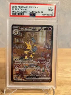 2023 POKEMON MEW EN-151 SPECIAL ILLUSTRATION RARE #201 ALAKAZAM EX PSA 9 - Image 1