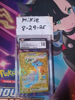 2024 Pokemon Black Star Promo #164 Lapras EX Terapagos EX CGC 10 - Image 1