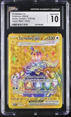 CGC Gem Mint 10 Terapagos ex 173/142 Pokemon Stellar Crown - Image 3