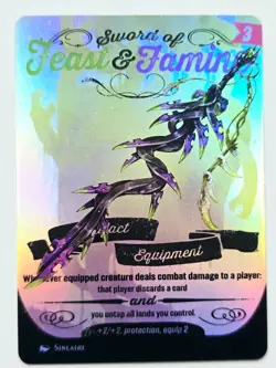 Poster Style Sword of Feast and Famine 01 Foil-Altered Art Custom MTG Artifact - Image 1