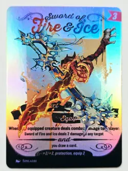 Poster Style Sword of Fire and Ice 01 Foil-Altered Art Custom MTG Artifact - Image 1
