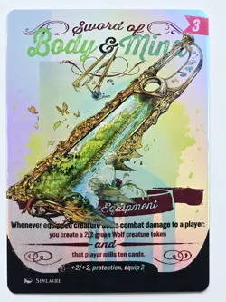 Poster Style Sword of Body and Mind 01 Foil-Altered Art Custom MTG Artifact - Image 1