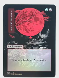 Japanese Style Blood Moon 01 Foil-Altered Art Custom MTG Enchantment - Image 1