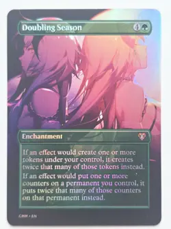 Waifu style Doubling Season 01 Foil-Altered Art Custom MTG Enchantment - Image 1