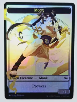 Monk Token By KG 01 Foil-Altered Art Custom Creature - Image 1