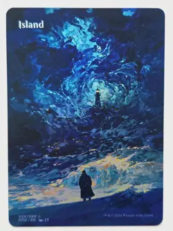Ink painting style Island By LV 01 Foil-Altered Art Custom MTG Basic Land - Image 1