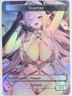 Waifu style Vampire Token 02 Foil-Altered Art Custom MTG Token Creature - Image 1