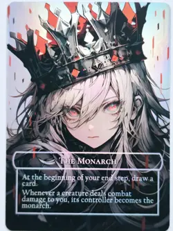 Waifu style The Monarch Token 01 Foil-Altered Art Custom MTG Token - Image 1