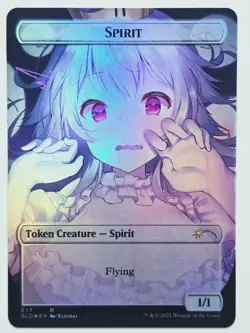 Waifu style Spirit Token 01 Foil-Altered Art Custom MTG Token Creature - Image 1