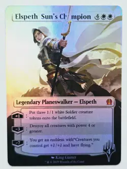 Elspeth, Sun's Champion By KG 01 Foil-Altered Art Custom MTG Planeswalker - Image 1