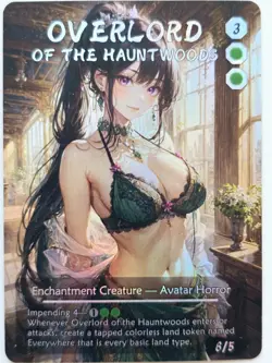 Waifu style Overlord of the Hauntwoods 01 Foil-Altered Art Custom MTG Creature - Image 1