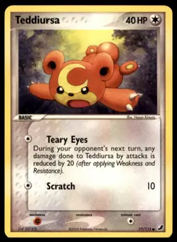 Teddiursa 77/115 Common Unseen Forces Pokemon Lightly Played - Image 1