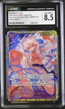 CGC 8.5 ONE PIECE MONKEY D. LUFFY OP05-119 SEC Premium Booster 2024 - Image 1
