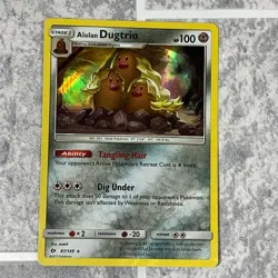 Alolan Dugtrio 87/149 Pokemon Card Rare Reverse Holo Sun and Moon Free UK P&P - Image 1
