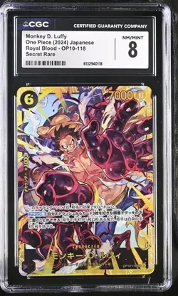 Monkey D Luffy OP10-118 SEC CGC MINT 8 Royal Blood One Piece Card JPN - Image 1