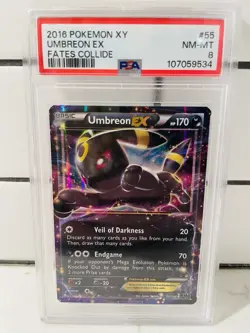 Pokemon 2016 Umbreon XY 55 FATES COLLIDE HOLO PSA8 - Image 1