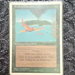 MTG Birds of Paradise x4 Playset 1995 ***Signed Mark Poole English - Image 5