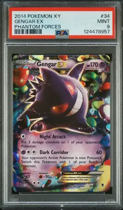 Pokemon TCG XY Phantom Forces Gengar EX 34/119 Holo PSA 9 - Image 1