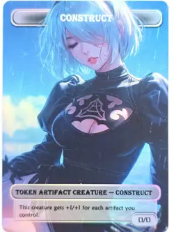 Waifu style Construct Token 04 Foil-Altered Art Custom MTG Token Creature - Image 1