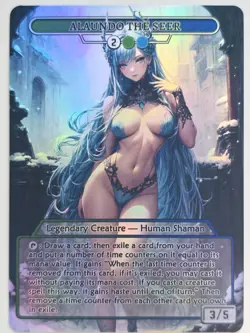 Waifu style Alaundo the Seer 01 Foil-Altered Art Custom MTG Creature - Image 1