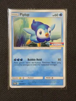 [NM] Piplup 161/SM-P| Limited Pokemon Promo Indomaret Stamped Indonesian - Image 1